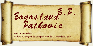 Bogoslava Patković vizit kartica